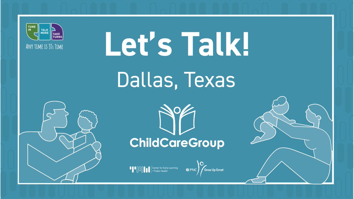 TMW3Ts's tweet photo. We can't wait to bring our Let’s Talk program to Dallas in the fall! Partner @ChildCareGroup impacts 50,000 children, parents, and early childhood educators each year through teaching, training, and support. We couldn't be in better hands.  #ECE https://t.co/i65lv1Hroo
