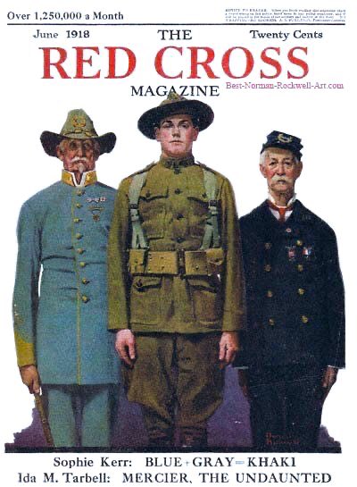 His images of the Great War sought out humour & innocence in a time when these were most valued by a population at war. His use of humour undermines the pseudo-sophisticated criticism of his work as sentimental. Red Cross Magazine (1918), Judge Magazine (1918) & Life (1918)