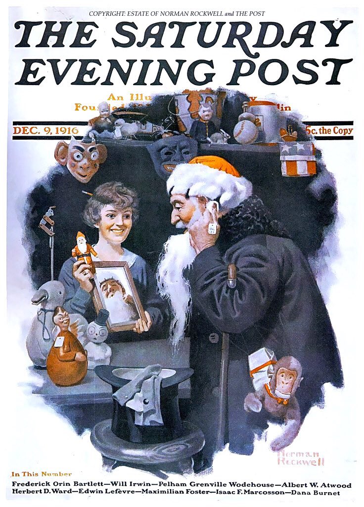 In 1916 he submitted his first cover for the Saturday Evening Post (SEP) (Mother’s Day Off). He did 323 covers over 47 years. A Daily Good Turn (1918) & SEP covers (1916-17)