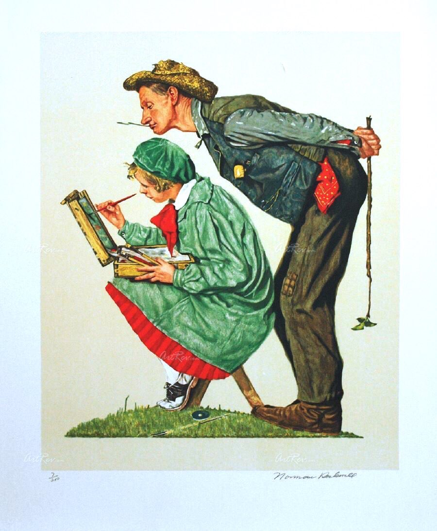 In 1926 he created the first of 51 paintings for the Boy Scouts of America annual calendars. Woman Working on a Lamp (1926), First in His Class (1926), Santa Claus (1927) & Hayseed Critic (1928)