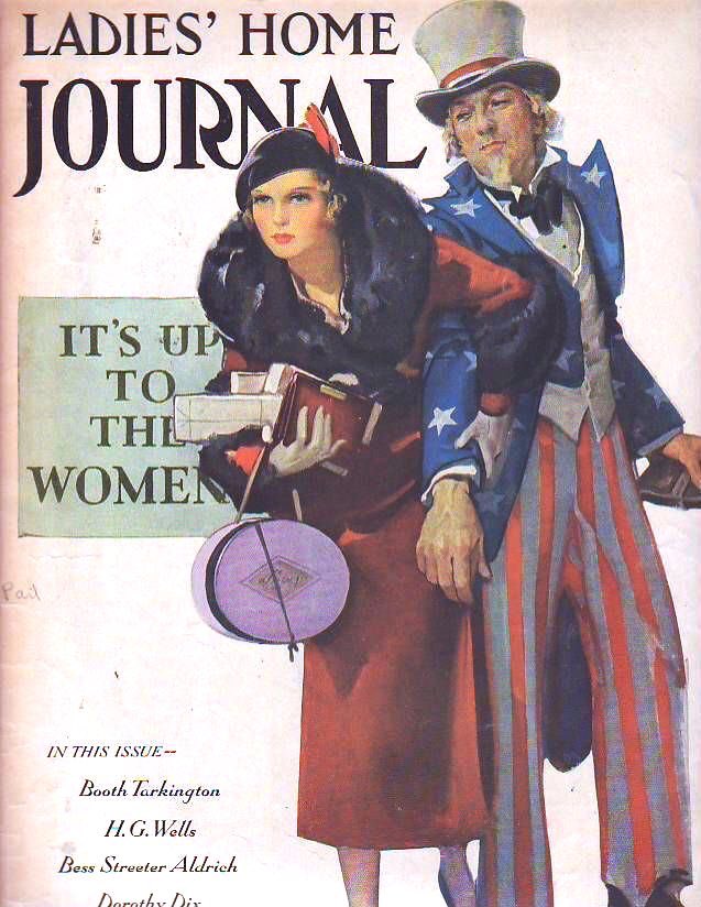 Rockwell moved around a good bit but much of his work reflected the concerns of small town life in NE US, particularly Arlington & Stockbridge. No Peeking (1929), Ladies’ Home Journal (1932), Grandpa & Rocking Horse (1933) & On Top of the World (1934)