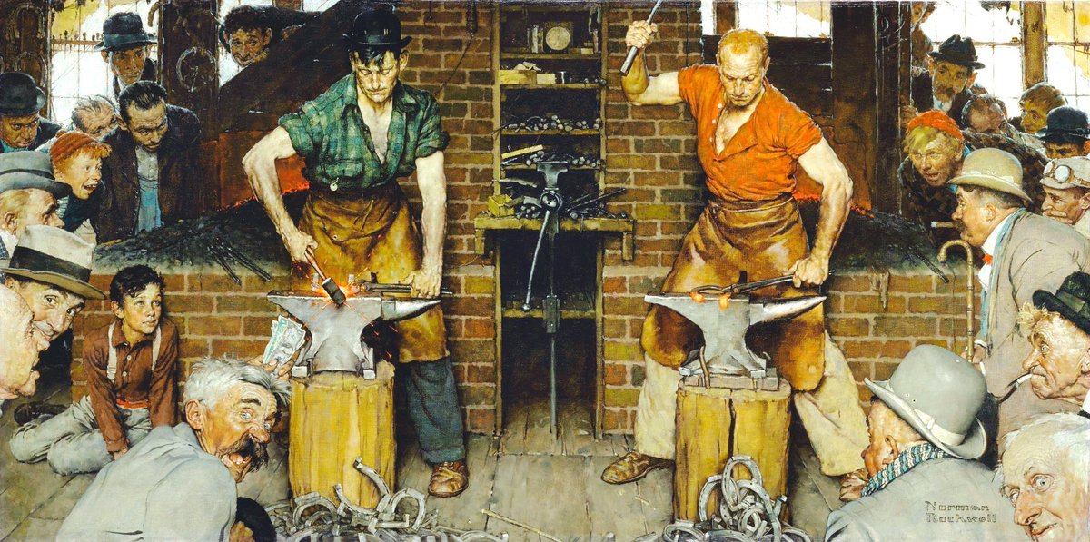 In WWII he was a war artist. Boy with Melting Ice Cream (1940), Rosie the Riveter (1943), Blacksmith’s Boy (1940) & War Stories (1945). Rosie became for many the symbol of feminism & the Home Front.