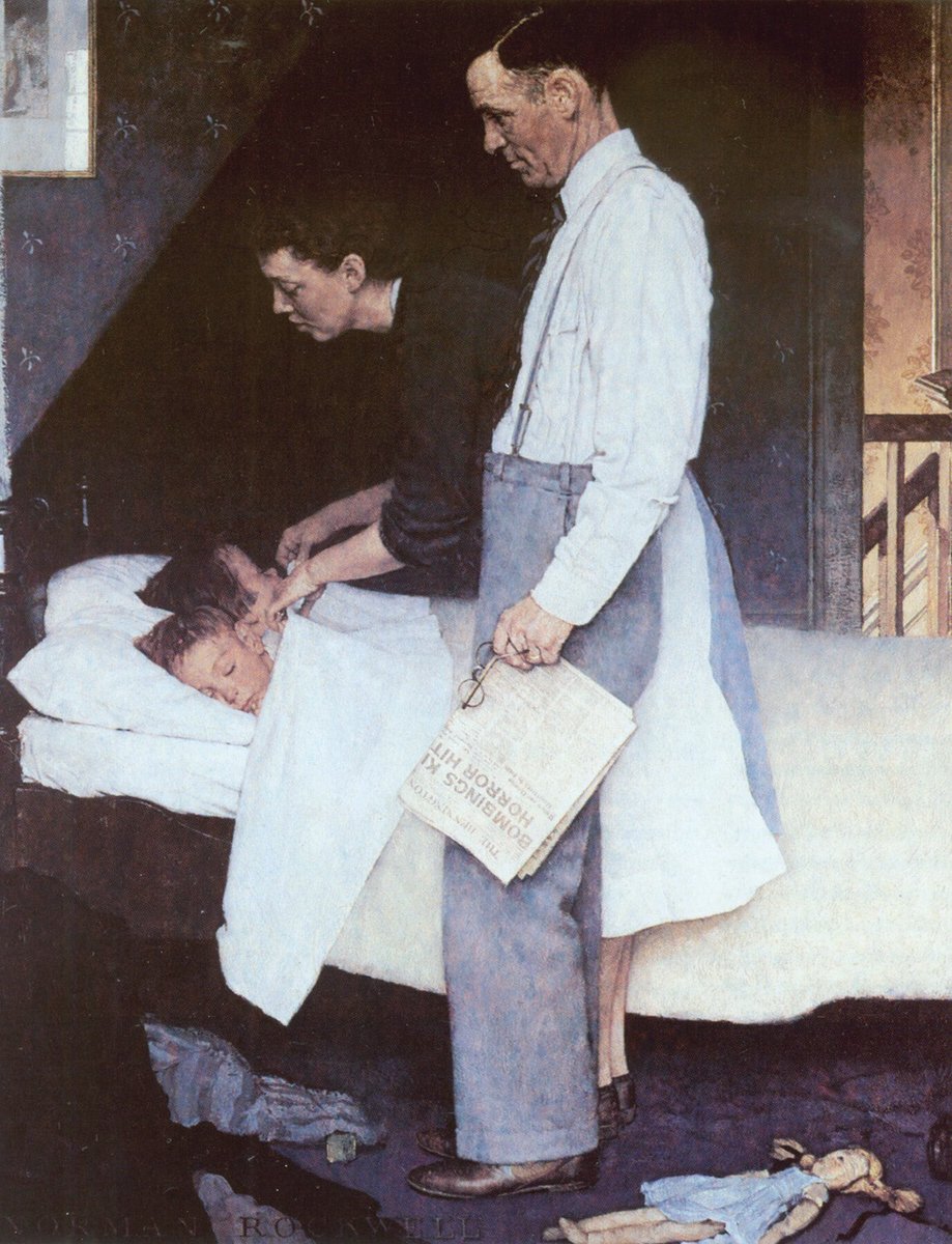 1943 resulted in his most famous series of images - the four freedoms - which appeared in the SEP. He considered the Speech painting the finest of the four. These images of Speech, Want, Religion & Fear speak to us in a way that underlines the genius of Rockwell