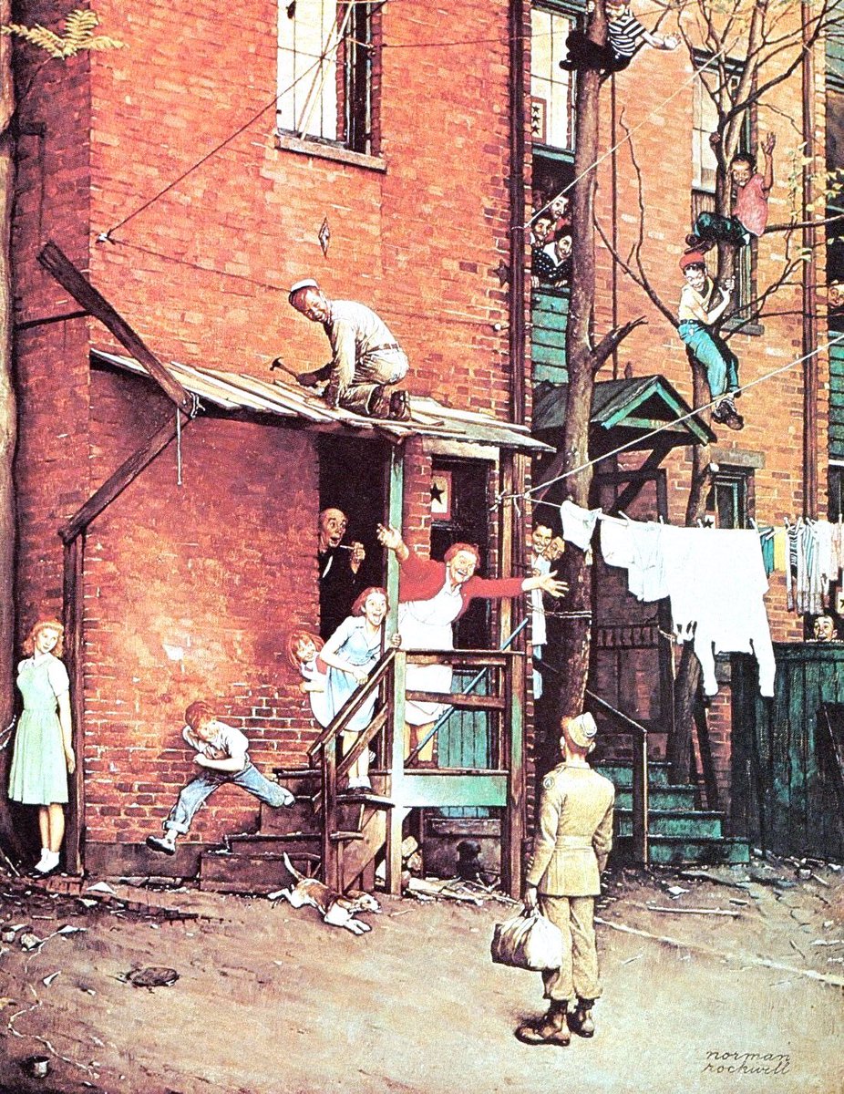 He was artist in residence at Otis College in the ‘40s with some of his students being co-opted into sitting for him! Road Block (1949), Which One? (1944), Disabled Veteran (1944) & the Homecoming (1945)