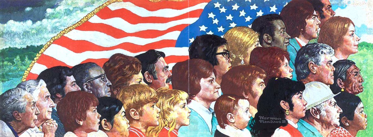 In 1977 he was awarded the Presidential Medal of Freedom by Gerald Ford. From Concord to Tranquility (1973) & The Spirit of America (1974). Rockwell believed in a better world, a co-operative community, tolerance & a better tomorrow whilst maintaining the traditions of the past.