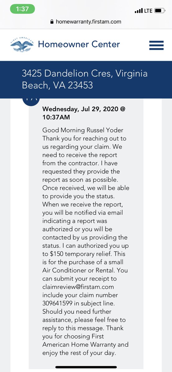 2/ AC goes out Saturday night.  <a href="/FirstAmWarranty/">FirstAmHomeWarranty</a> sent someone Tuesday. (the fastest we’ve had service. Guy had to go to his car because his iPad overheated.  He said FA has to approve the service request and then from there they can order parts. ...