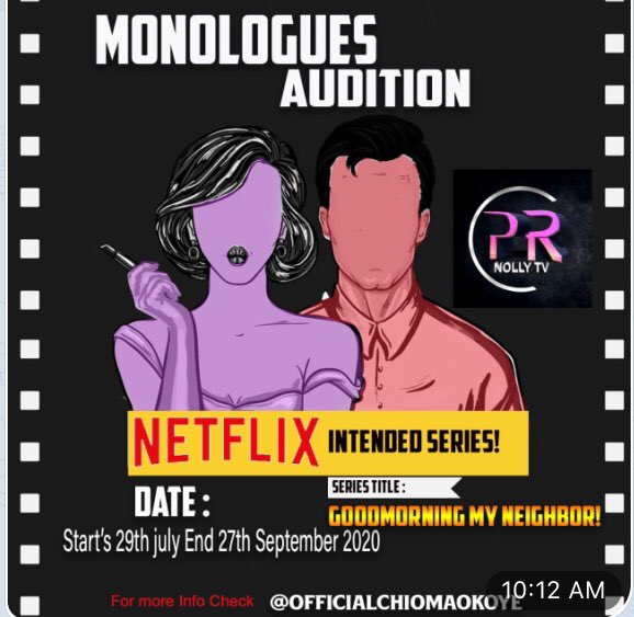 quinylily's tweet photo. @adverthousse @prnollytv follow them,join the audition for an opportunity to be casted.Dont dull my dear.
#Prnollytv2020 https://t.co/Po1qLVVJU9