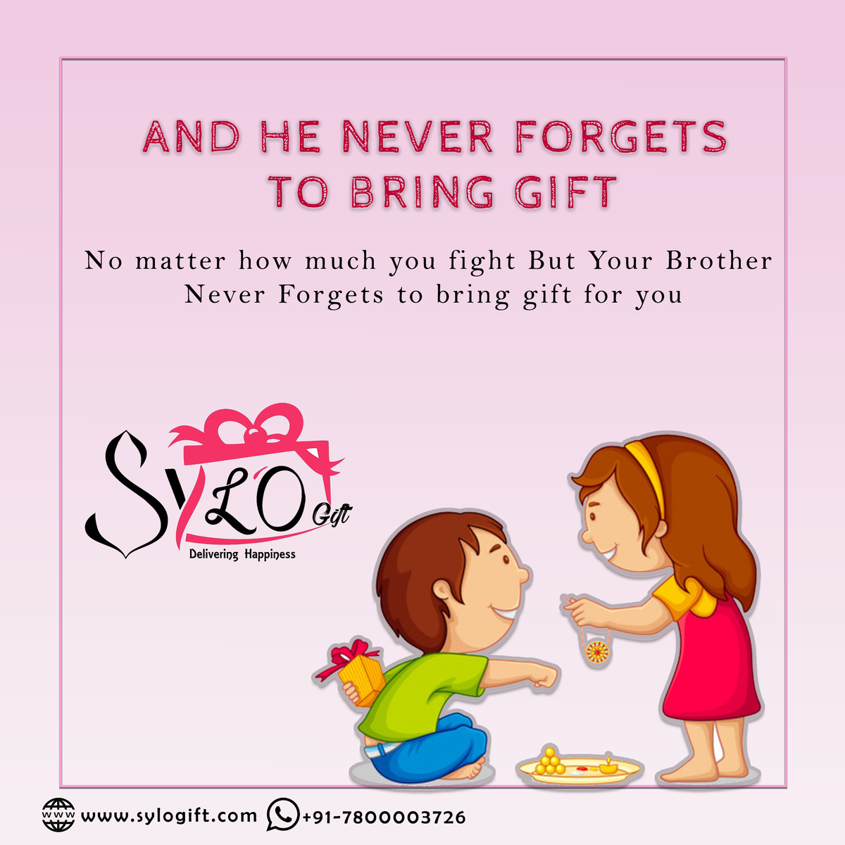 GiftSylo's tweet photo. No Matter How much you will fight, Your Brother brings you Rakhi Surprise Every Year.
Order Your Rakhi Gift Now : https://t.co/2iYC9jXGqM
#rakhi #rakshabandhan #brother #tie #brothers #gift #raksha #bandhan #happy #happyrakhi #sister #indian #love #sisters #people #women #idea https://t.co/Rl6eXmHEts