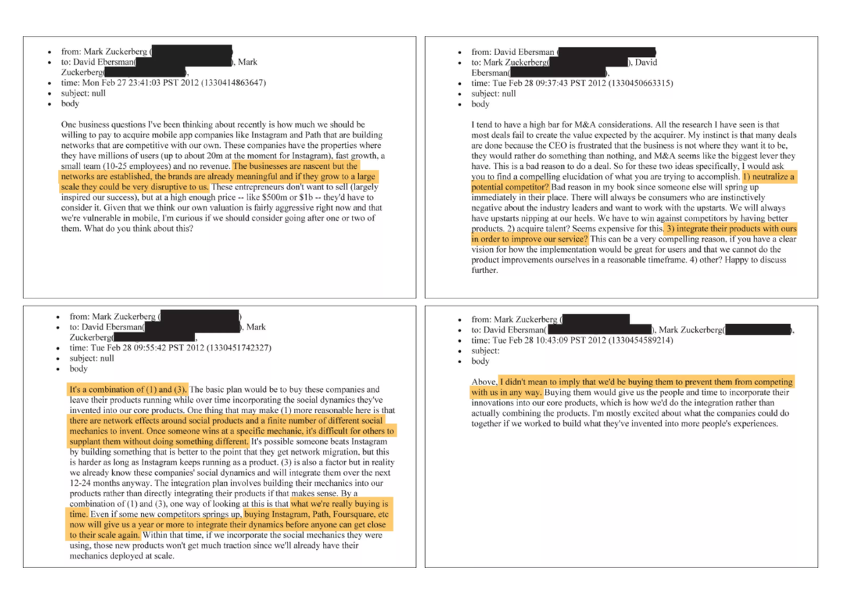 Casey Newton New Here Are The Documents The House Obtained About Facebook S Purchase Of Instagram Including Zuckerberg S Discussion About Neutralizing A Competitor T Co Nrxdklzxcn T Co Plvr57je80