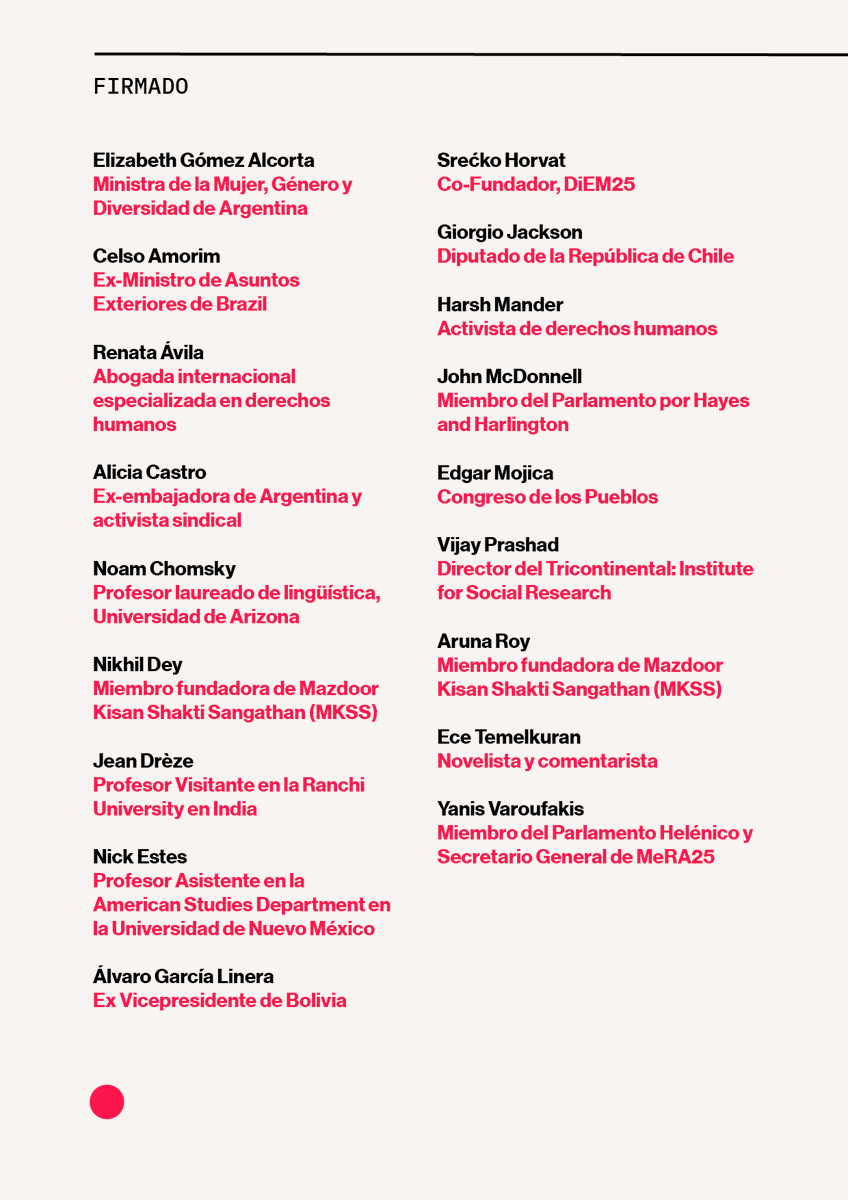 ProgIntl_ES's tweet photo. Los Miembros del Consejo de la IP — @AliciaCastroAR, @EliGAlcorta, @GarciaLinera, @yanisvaroufakis, entre ellos — han escrito al Alto Comisionado de Naciones Unidas @mbachelet y al Relator Especial @cvoule exigiendo acciones urgentes para salvaguardar la democracia en Ecuador. 1/ https://t.co/d0NBy5x0Dx