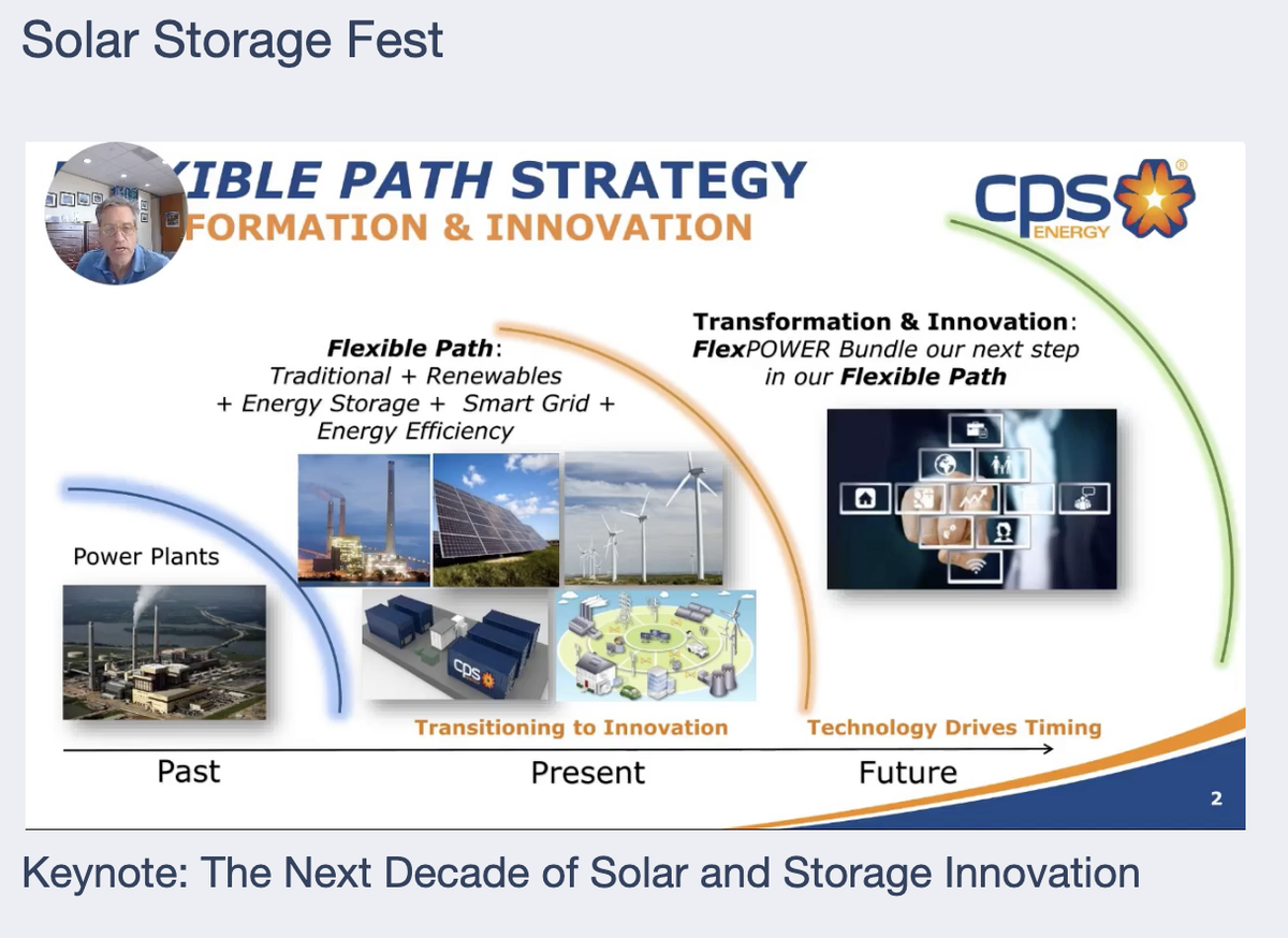 ErinHardick's tweet photo. #SSF20 keynote right now by @Cris_Eugster sharing @cpsenergy flexible path strategy. "In my view, the FlexPOWER Bundle represents the future." https://t.co/936m9C6uGX