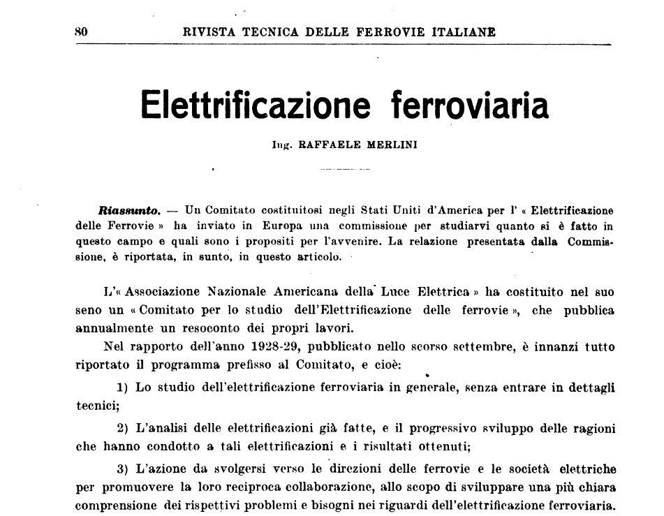 1/ There has been a lot of talking in here recently about learning from abroad and rail electrification. That is why I’m sharing a little gem I found a while ago:The Italian summary of a 1929 European study trip of the US-based “Committee for Railway Electrification”