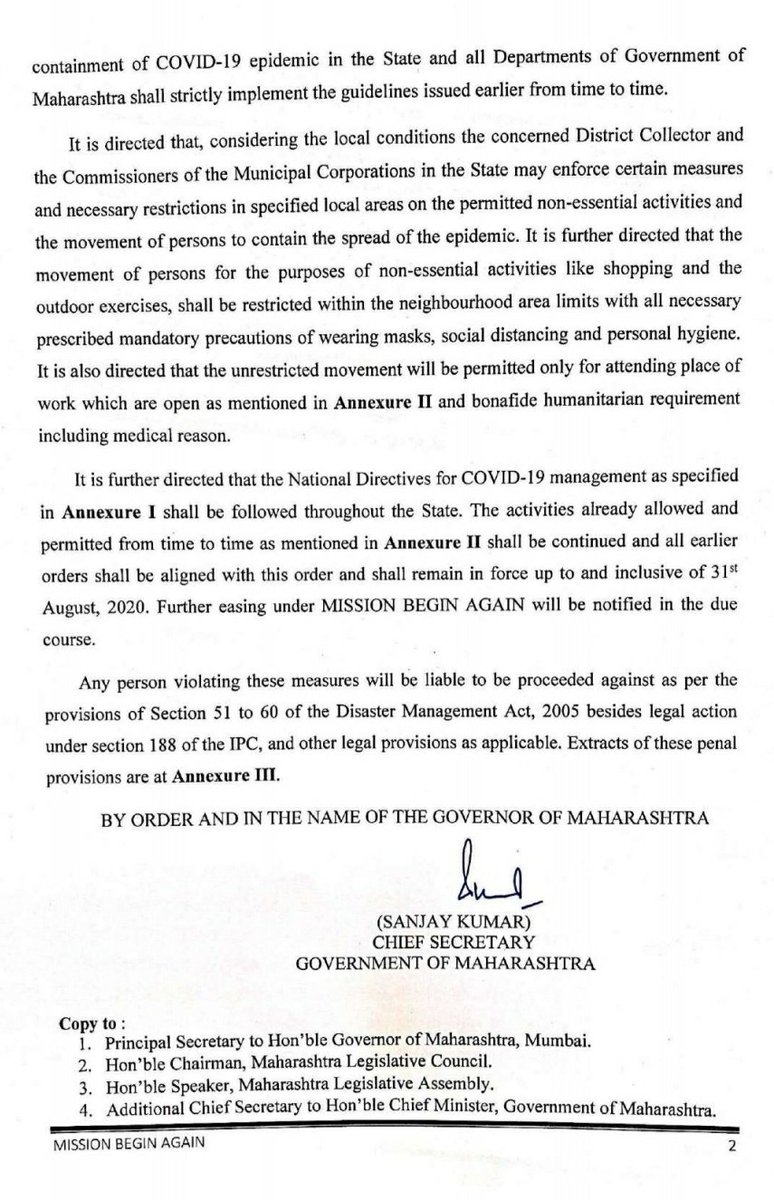Cmo Maharashtra Easing Of Restrictions And Phase Wise Opening Of Lockdown 1 3 Missionbeginagain