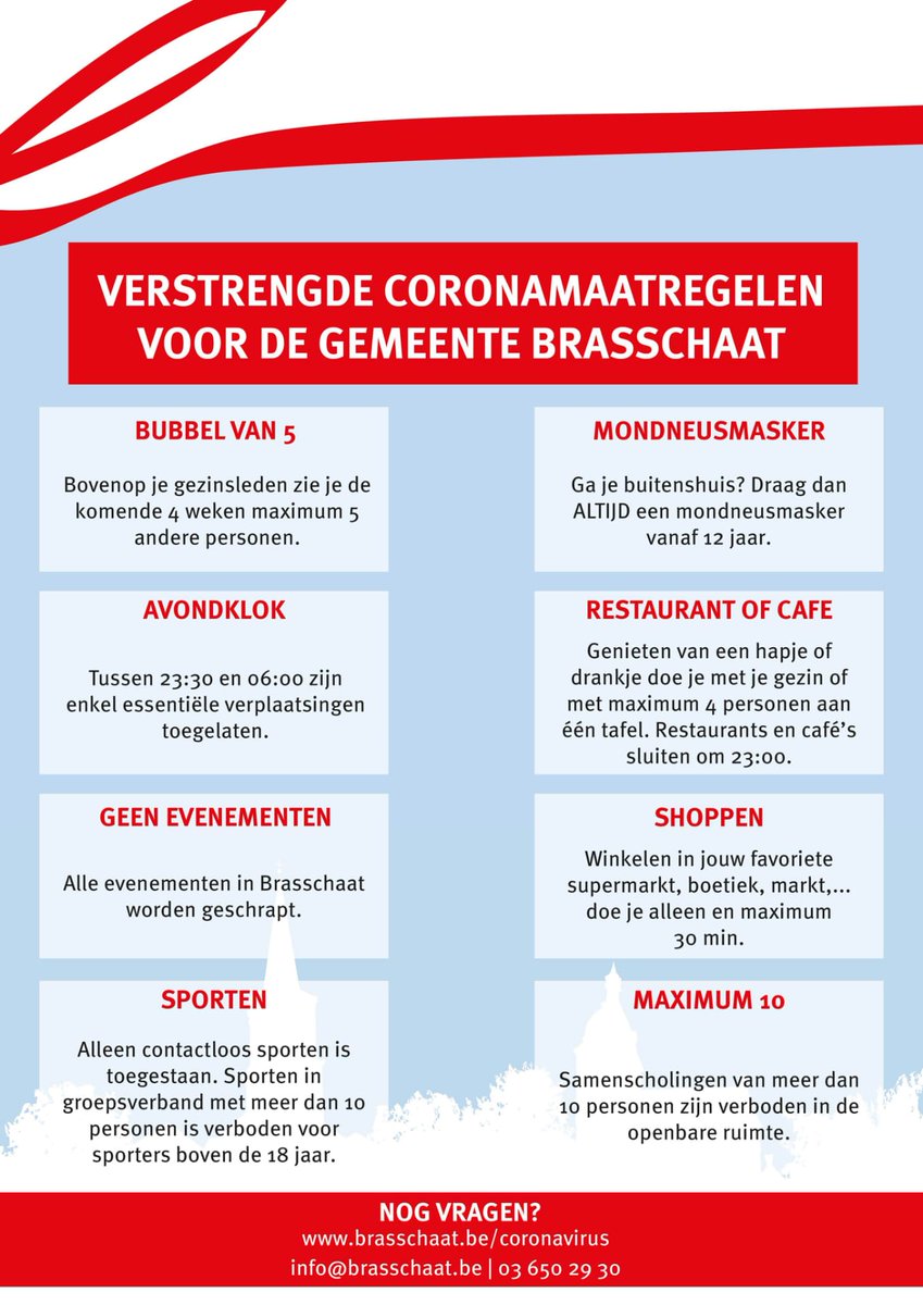 We zetten graag alle maatregelen op een rijtje 😷 We hebben de laatste dagen heel wat vragen ontvangen. We proberen deze zo snel mogelijk te beantwoorden. Je vindt de uitgebreide uitleg over de maatregelen op onze website 👉 bit.ly/3f8ZAlt ❤️ #samentegencorona