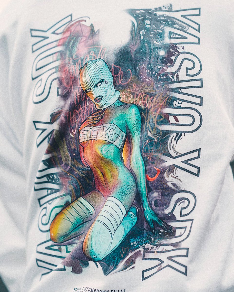 stompdown's tweet photo. Big thanks to @yasfoe for her work on our latest collab and big thanks to everyone who placed an order, it's almost sold out. A few items remain in select sizes, get them now at https://t.co/ar5KE20uCz. 🍁🦘🌏 #SDK #EPHIN #YASVO https://t.co/Y61yWQnOvM