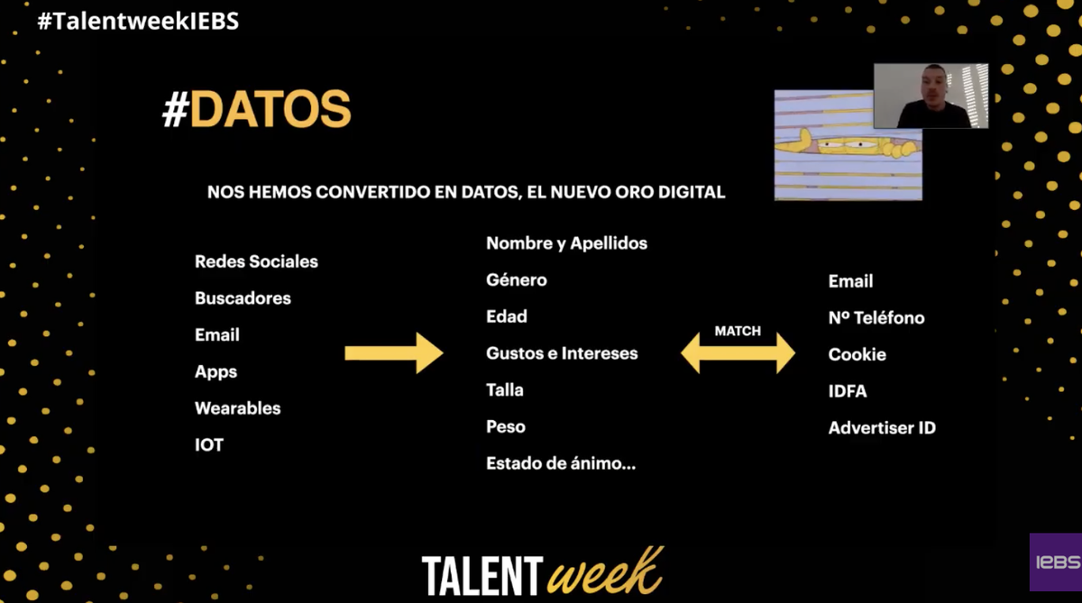 iebschool's tweet photo. "Todos los procesos en las estrategias de Marketing dan datos. Estos datos son muy relevantes para optimizar todas nuestras campañas" @Michaelmartb en la #TalentweekIEBS https://t.co/0jDr3EPOJn