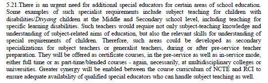 GREAT to see a section on special educators.  @ASTHA_INDIA  @armanaly  @ncpedp_india  @ratimisra
