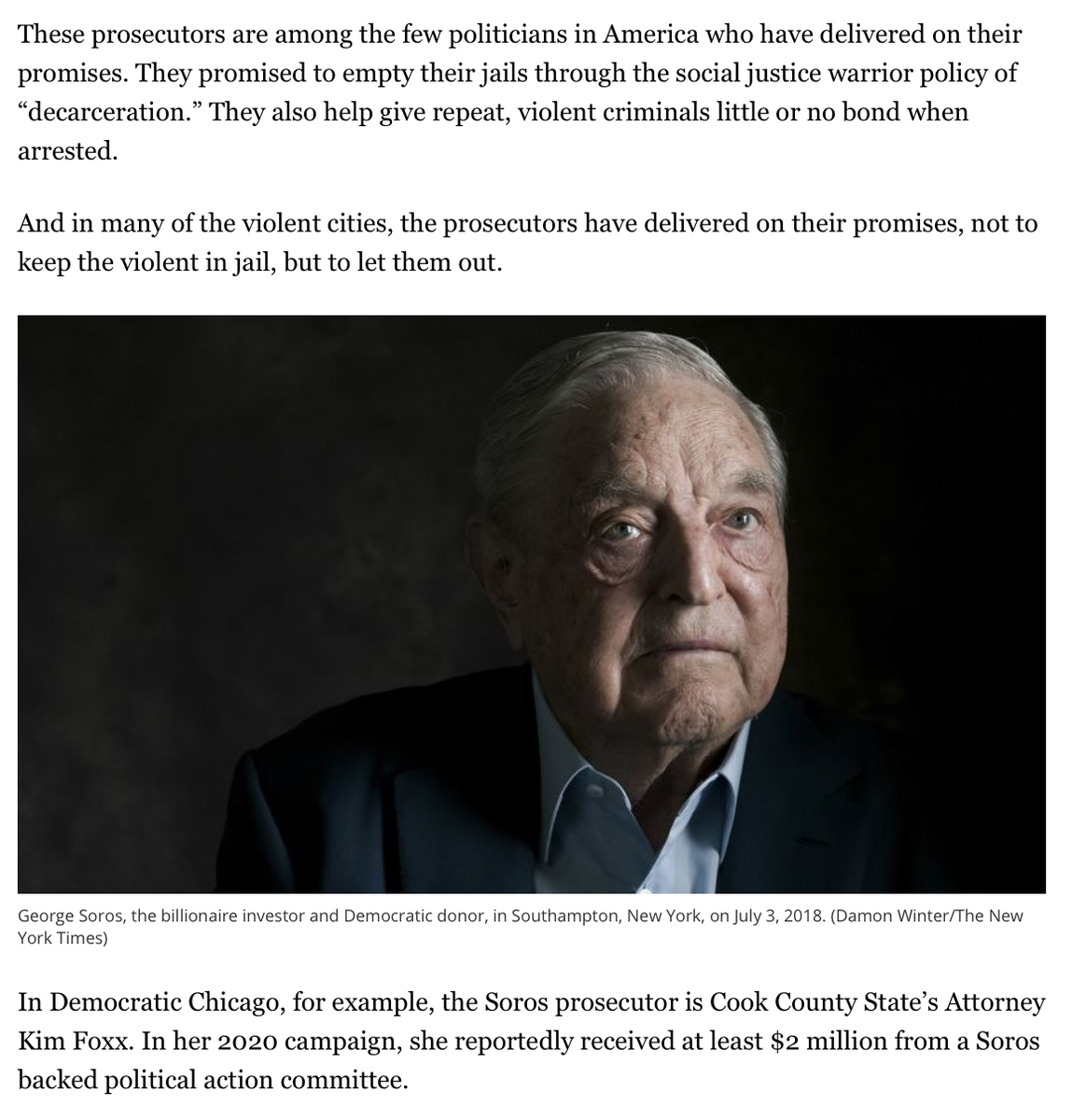 The piece mentioned Soros, a frequent target of right-wing anti-Jewish conspiracy theories, 8 times, and ran a photo of him. It used the word "social justice warrior" 4 times, and contained multiple references to "woke" and "wokeness." You get the idea.