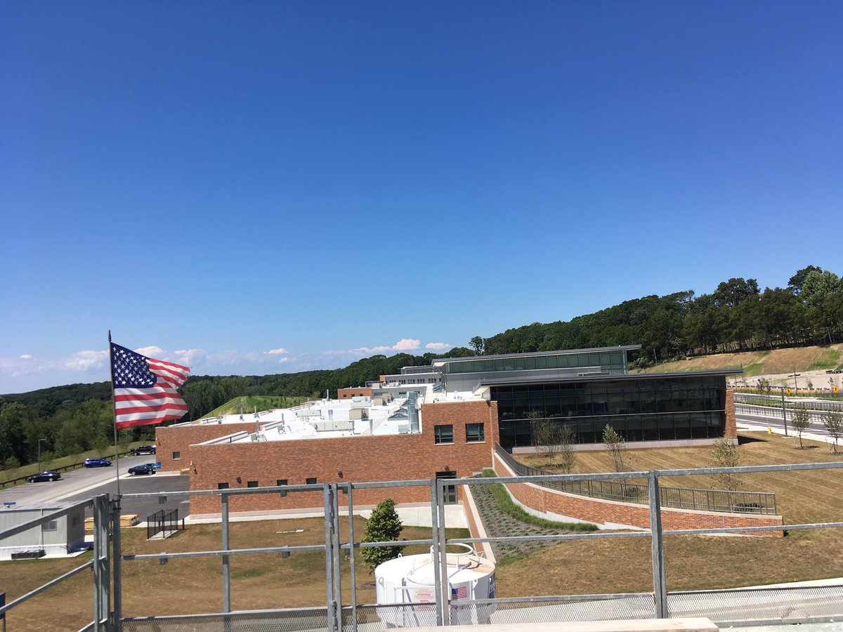 MPNarchitects's tweet photo. Beautiful day for a site visit to Ella T. Grasso Technical High School in Groton, Connecticut - photo taken from the roof of the new bus garage. #architecture #grassotech #connecticut #groton #cttechhs https://t.co/mNniVHUJyw