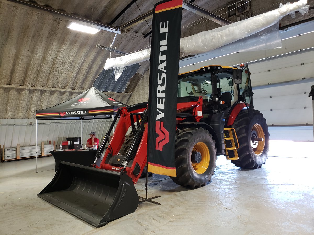 Great seeing everyone at the #ThanksForFarmingTOUR!  @RedheadEquip showing off the new Nemesis tractor.