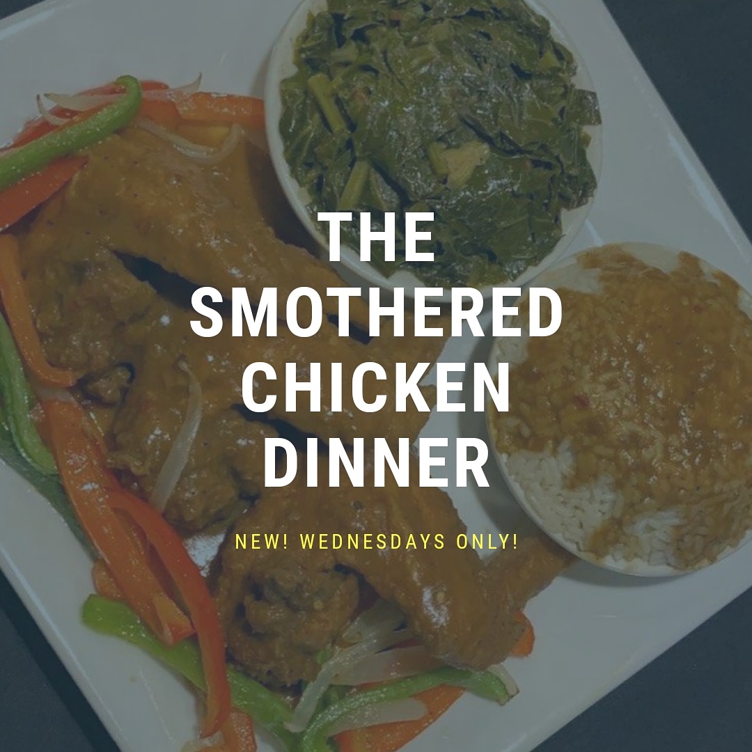 Slades_Boston's tweet photo. Something NEW!
The Smothered Chicken Dinner!
You get Smothered Chicken Wings, smothered in our delicious gravy, plus two sides of your choice served on a bed of peppers &amp; onions. 

COME GET YOURS TODAY!!! We're open until 10PM; offering in&amp;outdoor dining for walk-ins!

#Slades https://t.co/dV9ZsSouQf