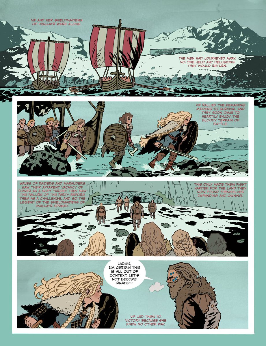 I also often make the panel borders diagonal during action scenes to show how unsteady the world is during those moments.