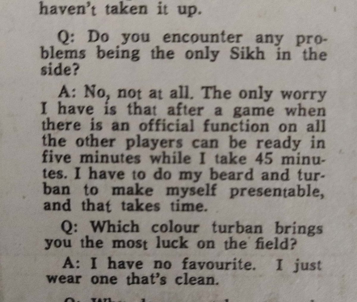 tintin1107's tweet photo. 1978 interview : @BishanBedi is asked if he has faced any problems in being the only Sikh in the team. https://t.co/01M7VFVtQB