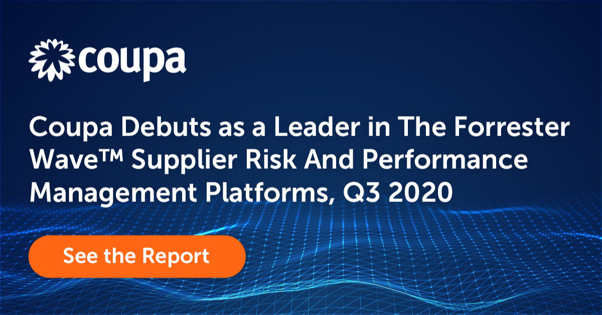 .@Coupa Debuts as a Leader in @Forrester’s Wave for Supplier Risk and Performance Management Platforms coupa.com/resources/anal… #bsm