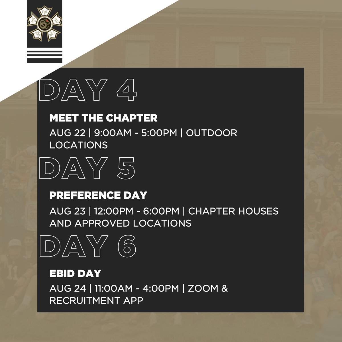 The <a href="/UTKIFC/">UTK IFC</a> Recruitment Schedule for Fall 2020 has been released. Continue to use the link in our bio to sign up for recruitment, and check out  utkifc on Instagram for more information on guidelines and health and safety measures that will be utilized during recruitment.