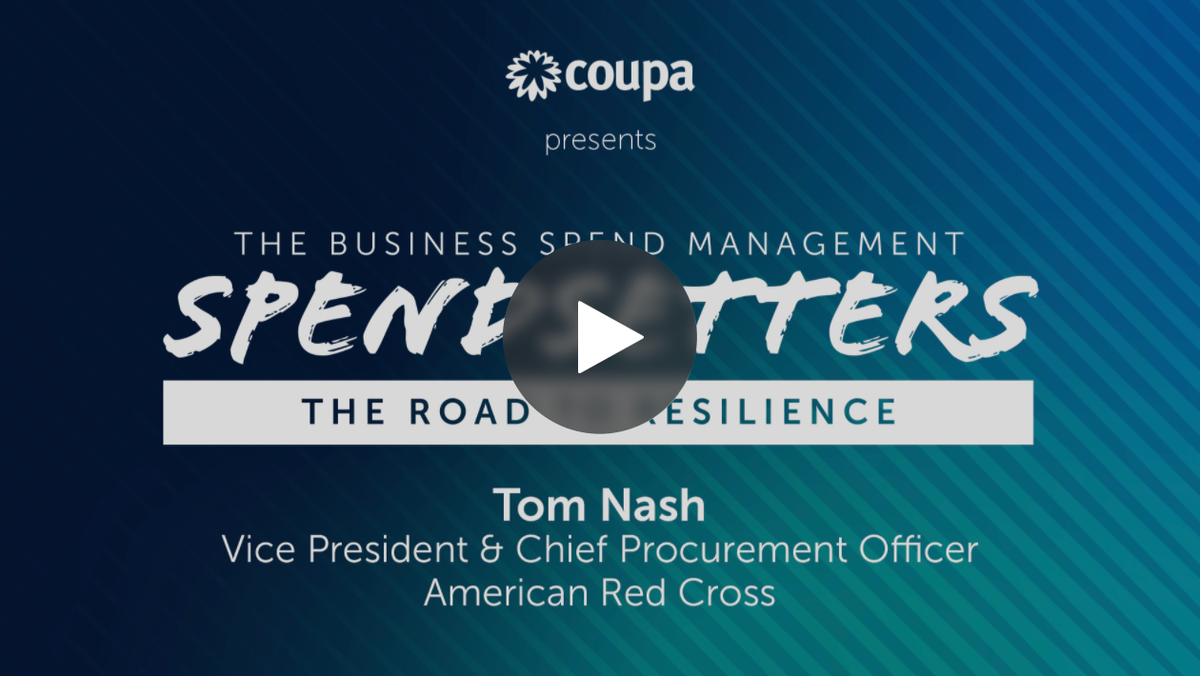 What a Great Road to Resilience story from Tom Nash, CPO of the American @RedCross. Hear it now! videos.coupa.com/watch/i8jtb3Hd…? #spendsetters #bsm @coupa #cpo
