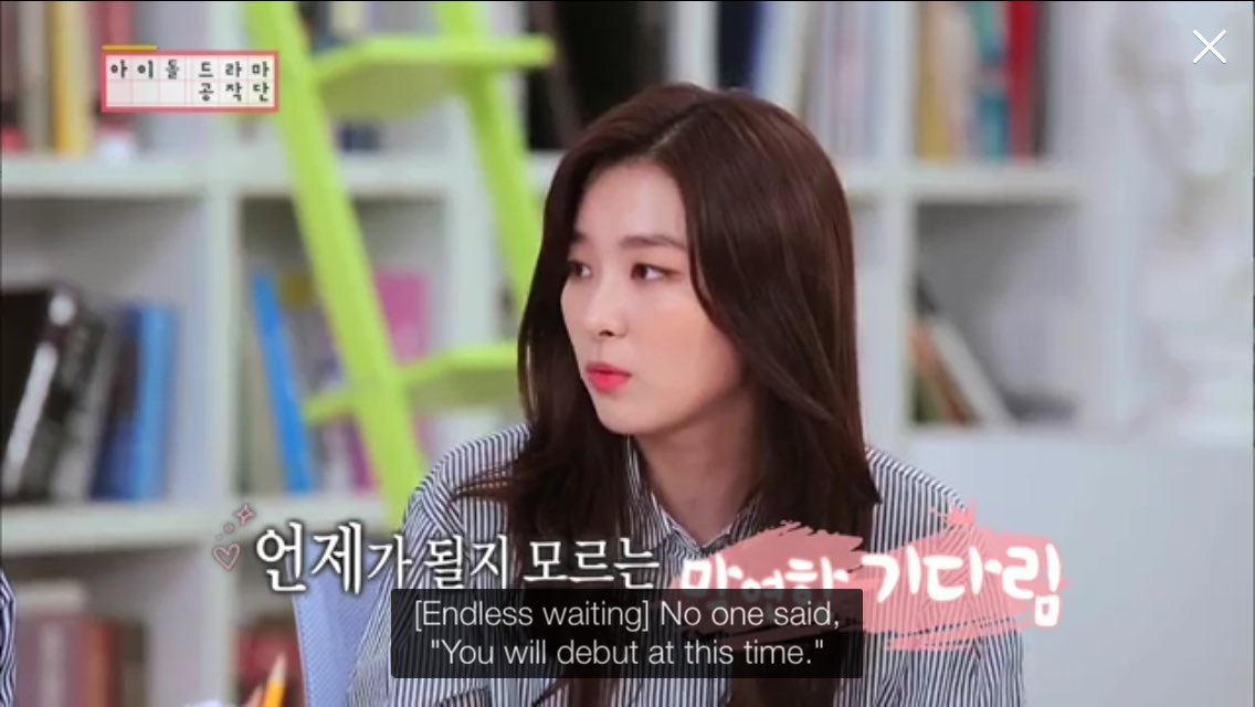 “Only Irene and I remained.” All of Seulgi’s trainee friends has left sm but Irene was there and she stayed by her side