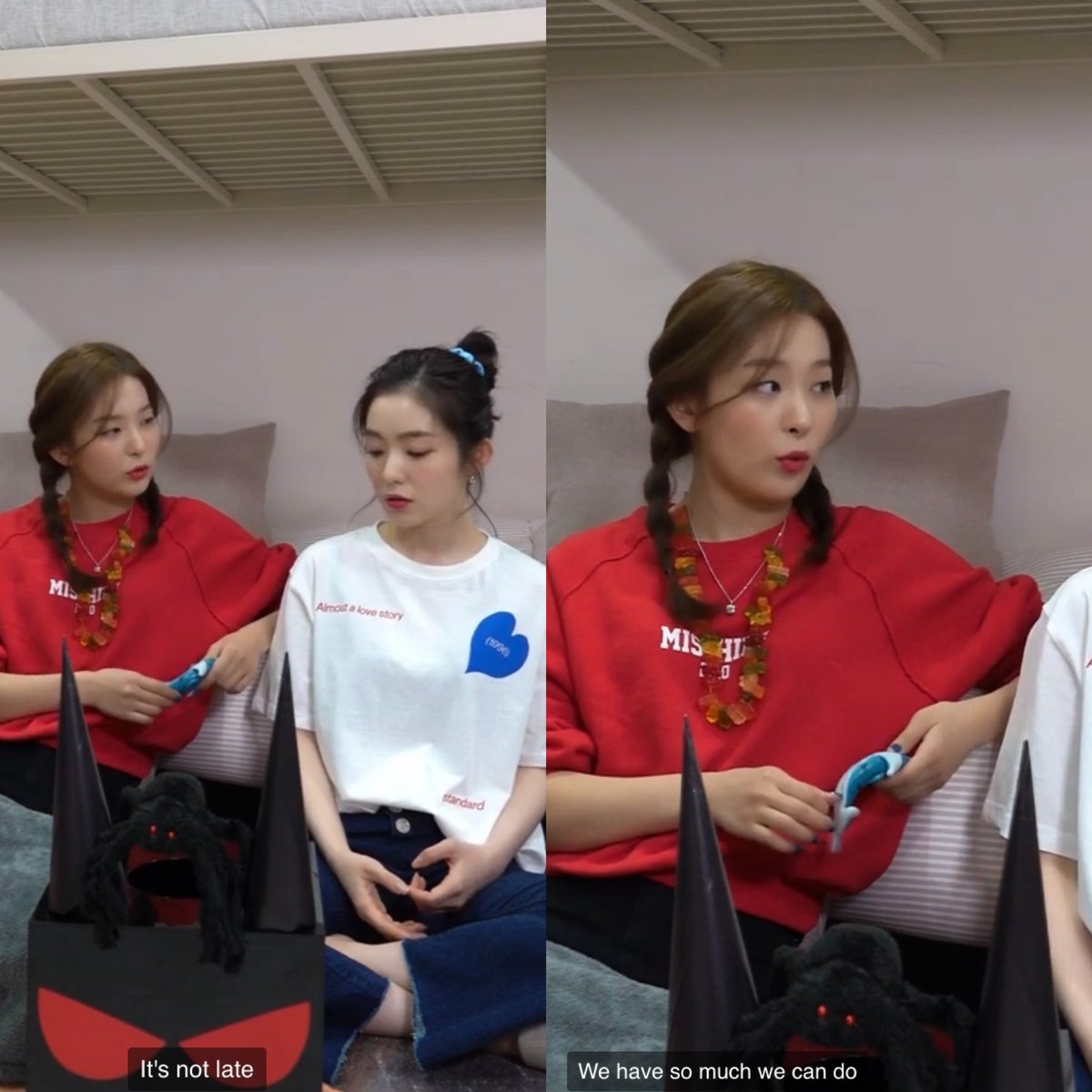 “It’s not late.” Seulgi replied when Irene shared her worries