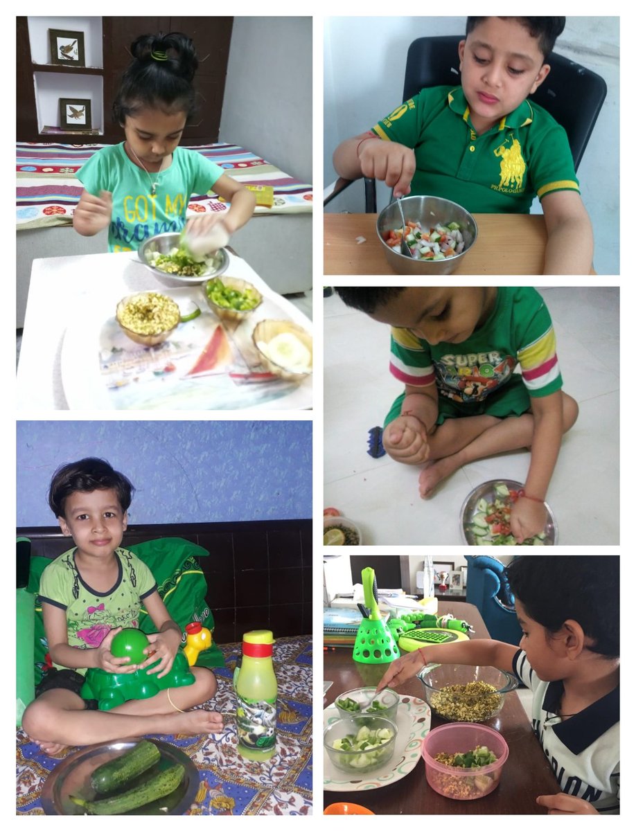 SujataPurkayas3's tweet photo. #virtuallearning #greenclourday #Gradeprep #rgsnoida... Grade Prep children are very much enthusiastic to make green salad which is very much healthy for us. #specialactivity #greenclourday #healthyfood #rgsnoida #thebestschoolinNoida @supritichauhan https://t.co/PctHzMonOB