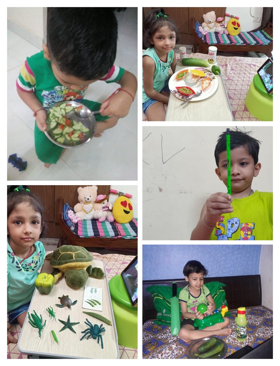 SujataPurkayas3's tweet photo. #virtuallearning #greenclourday #Gradeprep #rgsnoida... Grade Prep children are very much enthusiastic to make green salad which is very much healthy for us. #specialactivity #greenclourday #healthyfood #rgsnoida #thebestschoolinNoida @supritichauhan https://t.co/PctHzMonOB