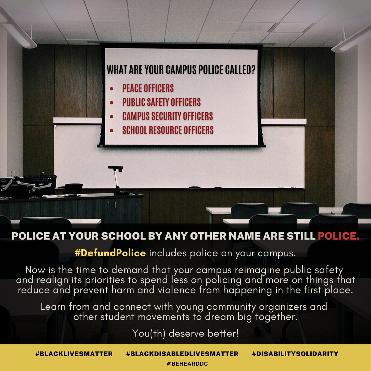 Police are police.Campus police are police.Police w fancy names are police.Police are police.We'll sponsor comm/lang access for students' cross-language/community convos on this topic. Solidarity across identities+languages+campuses+mvmts is critical. #DisabilitySolidarity