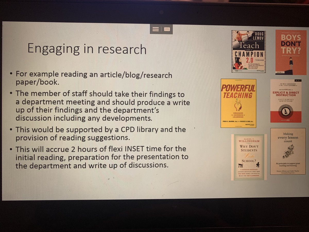 PearceMrs's tweet photo. Finalising our CPDL for Sep - subject knowledge meetings, peer observations, coaching, engaging with research, journal club, extended in-school courses, T&amp;L inquiry group. Ideas from @Thinkingschool2 @johntomsett @JonnyUttley @informed_edu @shaun_allison Thanks all! https://t.co/4vHwSpH0Fz