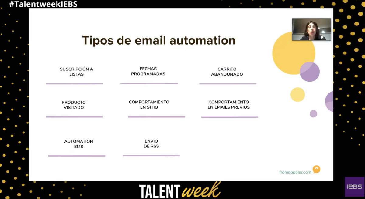 iebschool's tweet photo. Conoce los tipos de email automation con @MariaDiazTweet en la #TalentweekIEBS https://t.co/Vid6jZZ7VP