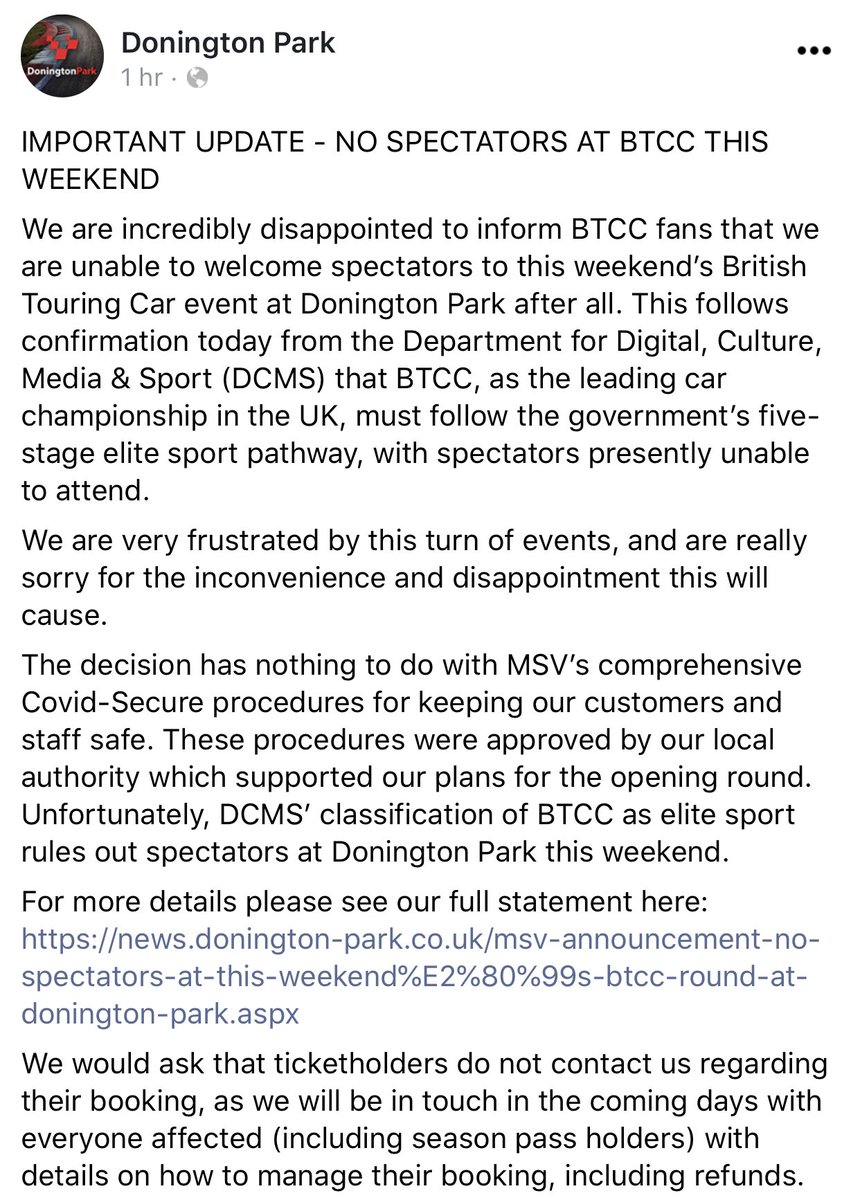 ButelRacing's tweet photo. 😧 Oh... looks like my @BTCC debut will be behind closed doors.
For all of the BTCC fans who were thinking of coming to @DoningtonParkUK or had already made plans, read this! ⚠️⬇️
#JackButelRacing #BTCC #DoningtonPark #KeyInfo #Update https://t.co/9W00xzooNU