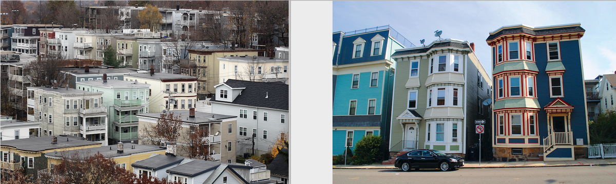 Boston's 'triple decker' housing provides a clue for 'missing middle housing' in our neighbourhoods: three stories, with one home per floor. Built as affordable housing for waves of immigrants; now being preserved as a defining housing type in the city. #HousingForAll