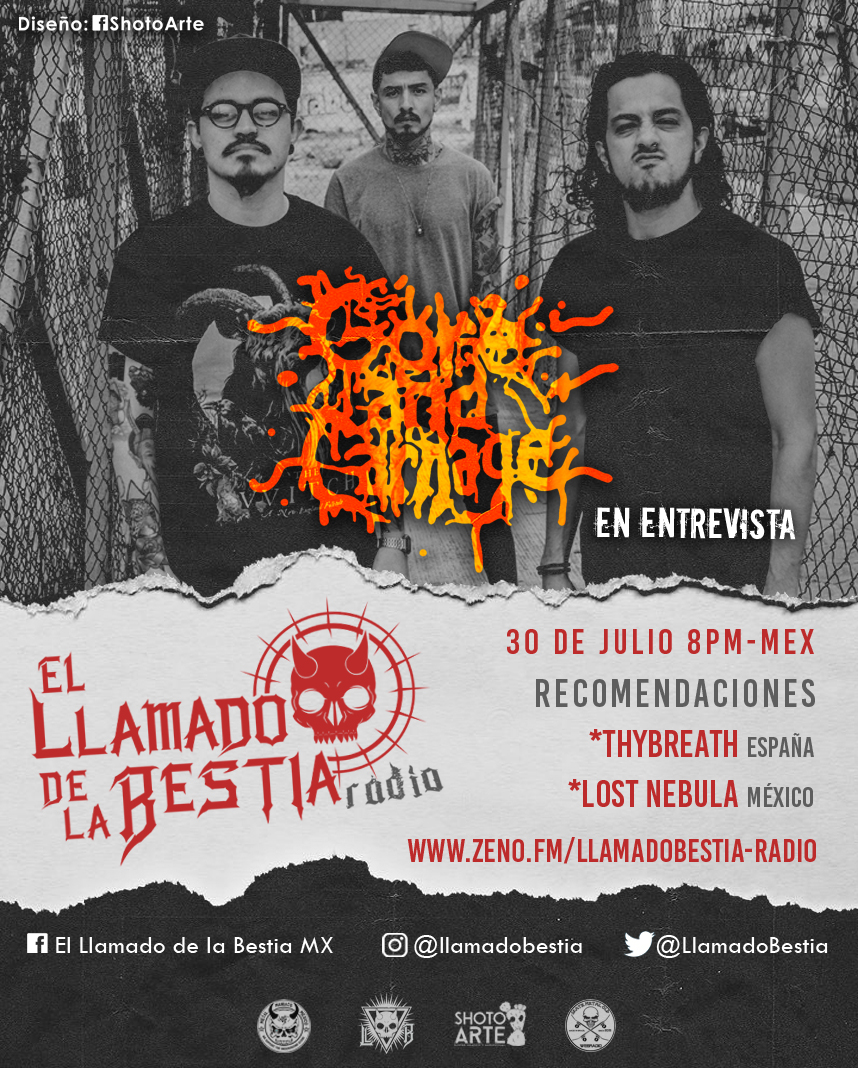 Sintoniza este jueves 30 de Julio a las 8pm (Hora de México) El <a href="/LlamadoBestia/">El Llamado de la Bestia</a>, tendremos a <a href="/goreandcarnage/">Gore And Carnage</a> en entrevista, y en las recomendaciones oiras a <a href="/thybreath/">Thybreath Official</a> (#España) y <a href="/lostnebulamx/">Lost Nebula</a> (#México). 
Sintonizan por zeno.fm/llamadobestia-…