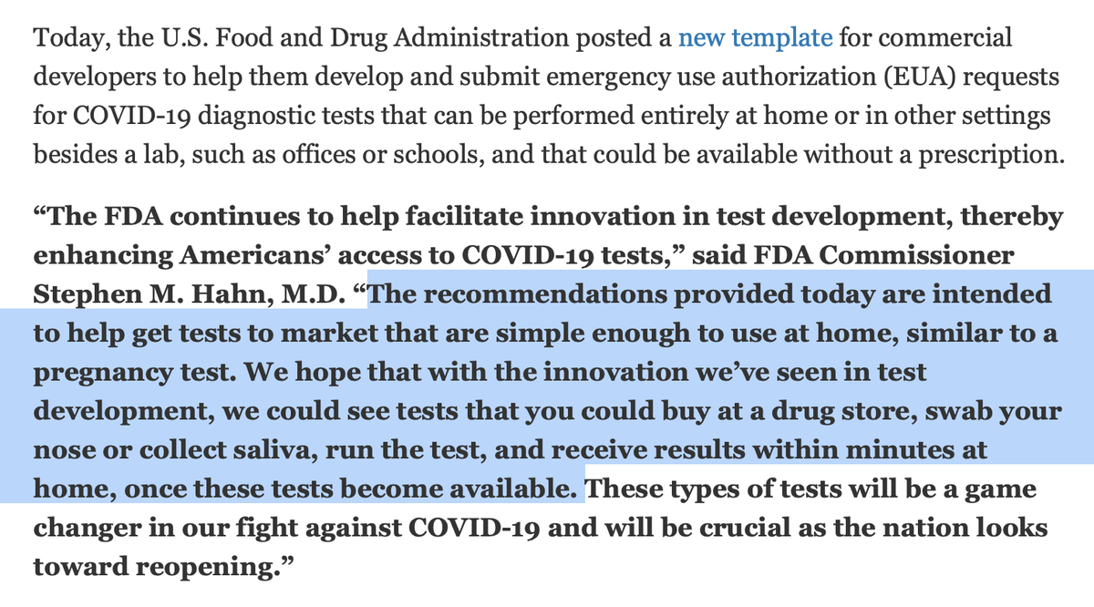 The  @US_FDA just came around today (yes, a new template, a coincidence with the prior post). Great to see a sign of progress https://www.fda.gov/news-events/press-announcements/coronavirus-covid-19-update-fda-posts-new-template-home-and-over-counter-diagnostic-tests-use-non via  @nataliexdean  @DanLarremore