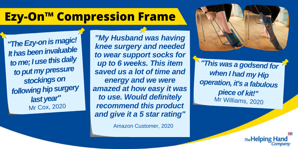 HelpingHandCoUK's tweet photo. Here are a few reviews for our #Ezy-On Compression Frame. We are pleased to hear that our #EssentialAid has helped with their rehabilitation after recent operations.β It's designed specifically to help apply compression socks without the need to bend.
#Surgery #SalisburyHour https://t.co/HS83vYX1p6