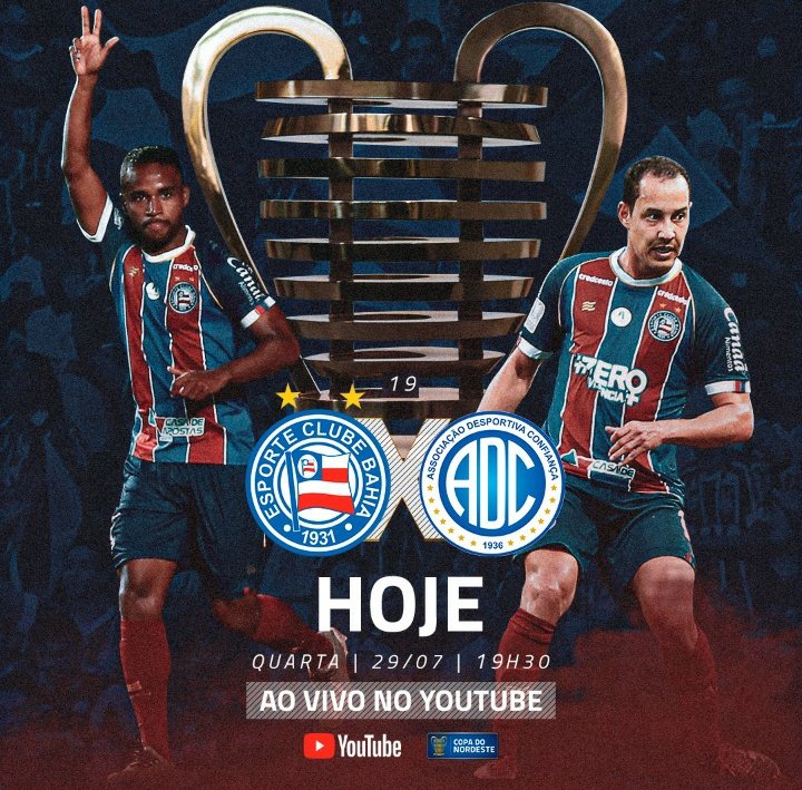 💪🏽📺 A decisão desta noite pela Lampions será transmitida pelo YouTube da Copa do Nordeste, além do LiveFC, da TV Aratu e da FoxSports ➡️ youtu.be/namzNRZZm9U #SócioDigital