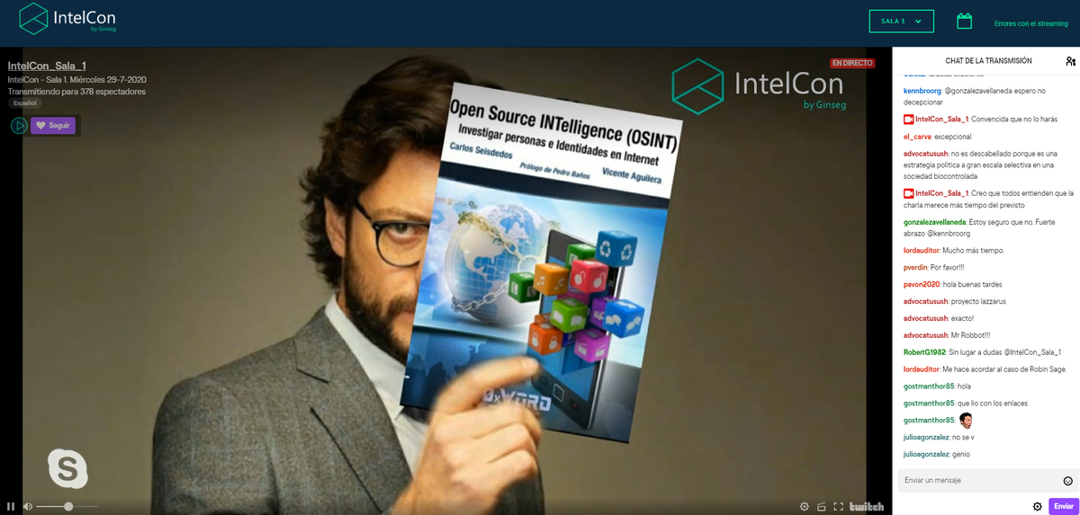 CarloSeisdedos's tweet image. Que bueno...¡el Profesor de @LaCasaDePapelTV recomendando nuestro libro @VAguileraDiaz !

Gracias a @kennbroorg , @URBE1 y @fvillagra1 por la mención en #IntelCon2020 de @gIntelSeg.