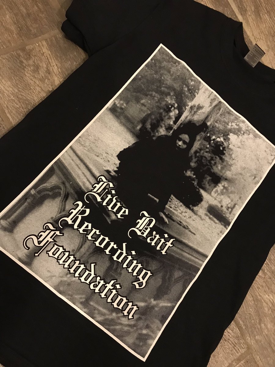 ForestPassage's tweet photo. Just finished printing these spooky shirts that I designed with the direction of and for Stephen Petrus of #livebaitrecordingfoundation / #murderousvision. One of Cleveland’s longest running #industrial mainstays. #postindustrial https://t.co/A19tW3JFUa