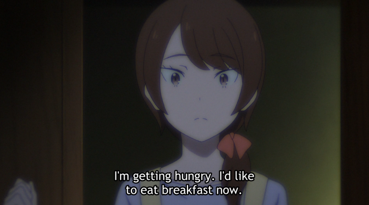 The first minute is just devoted to giving characterization to the Natsuki household— from Kenichi's boisterous personality as he embodies the word "chad", to Naoko's somewhat airheaded (her voice actress did an amazing job in that department) but kind nature.