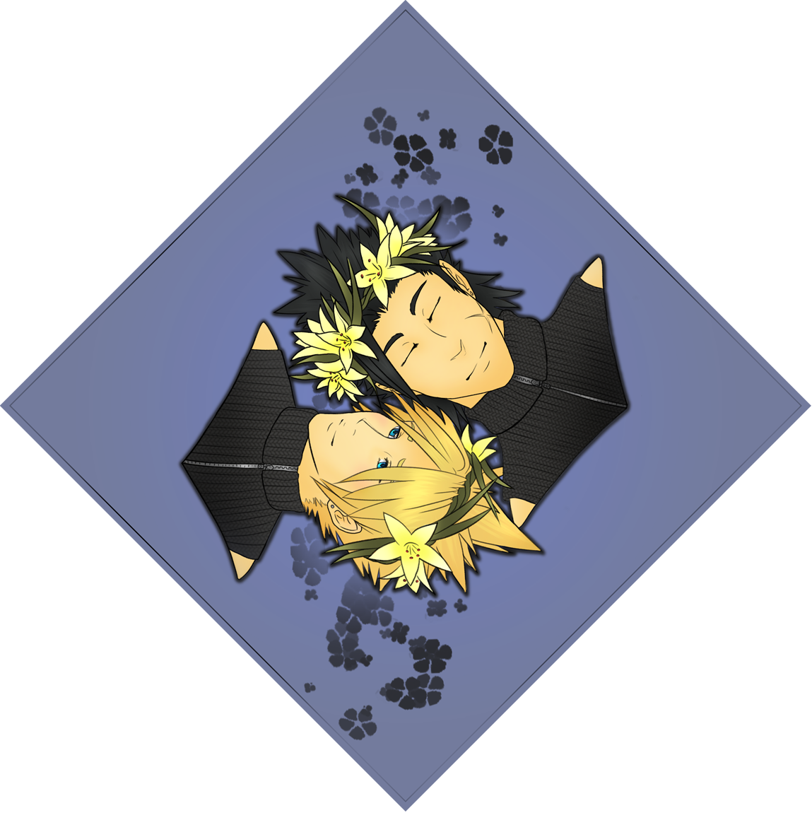SpottyYaty's tweet photo. These boys in pretty flower crowns! 🌼🌸
Credit to @CloudyFoxVII for the idea. X3
#sliceofclack #socprint Week 3, Matching Outfits
#zakkura #clack https://t.co/QEoLz1CAJv