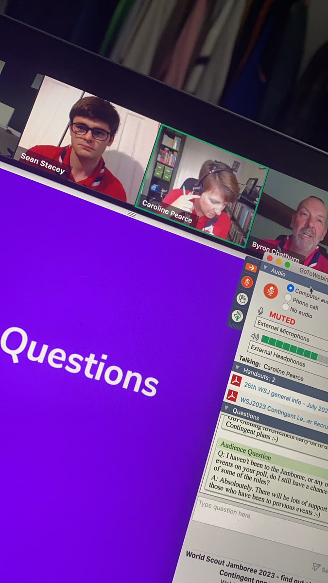 LucyScouts's tweet photo. Getting hyped for #Korea2023WSJ on the @UKContingent Webinar! Fingers Crossed for a 3rd World Scout Jamboree! 🤞 #JamboreeFever #Jamboree #Scouts https://t.co/HfgbyiAPhK