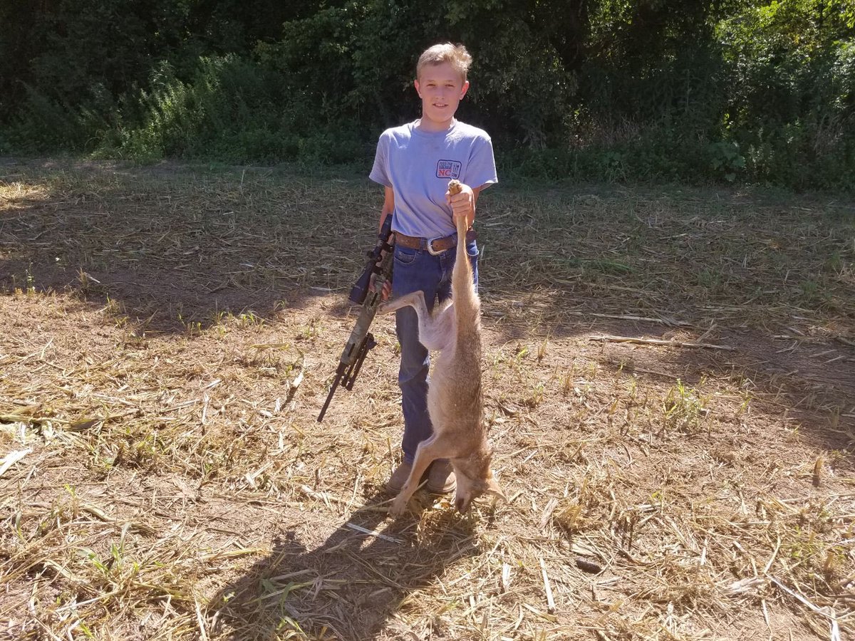 Mom brag alert. 🚨 My boy killed his first coyote today from 500 yards with a .223 🔥💛 #sureshot #myboy #predatorcontrol