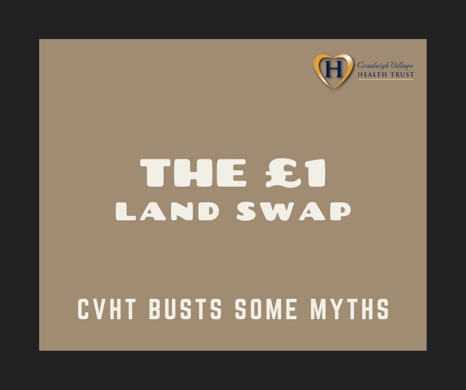 CranleighHealth's tweet photo. When you hear about land being swapped in Cranleigh for £1, here's the full story. Visit our virtual exhibition at  https://t.co/zTAgNPUDzA to learn more about the proposal to return community beds. https://t.co/uEI9wnQPqs